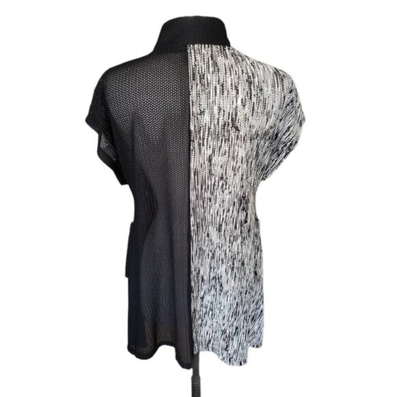 Black and White Womens Short Sleeve Mesh Jacket S/M - Picture 4 of 9